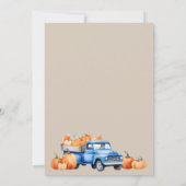 Blue Truck & Little Pumpkin on The Way Baby Dusche Einladung (Rückseite)