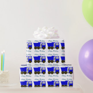 Blue Truck Personalisiert Geburtstag Geschenkpapier