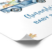 Blue Truck Pumpkin Baby Dusche Begrüßungszeichen Poster (Ecke)