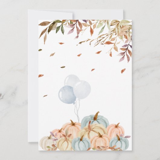 Blue Truck Pumpkin Baby Dusche Einladung (Rückseite)