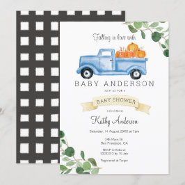 Blue Truck Pumpkin Baby Dusche Einladung