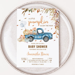 Blue Truck Pumpkin Baby Dusche Einladung