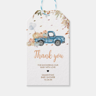 Blue Truck Pumpkin Baby Duwer Fevor Tags Geschenkanhänger