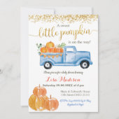 Blue Truck Pumpkin ist auf dem Weg Babydusche Einladung (Vorderseite)