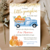 Blue Truck Pumpkin ist auf dem Weg Babydusche Einladung