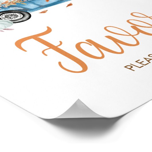 Blue Truck Pumpkin Lieblings Kinderdusche Poster (Ecke)