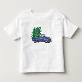 Blue Truck Tree Thema Geburtstag Shirt