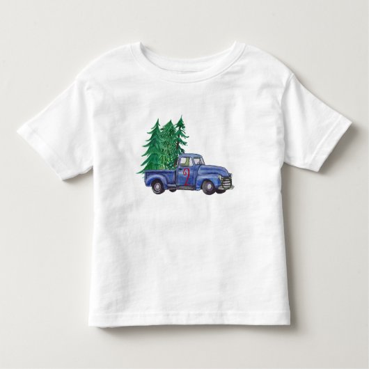 Blue Truck Tree Thema Geburtstag Shirt (Vorderseite)
