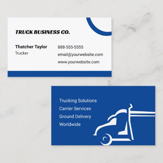 Blue Truckers Business Card Visitenkarte (Vorne/Hinten)