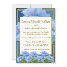 Blue Trumpet Blume Garden Wedding Einladung