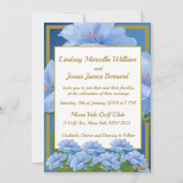 Blue Trumpet Blume Garden Wedding Einladung