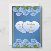 Blue Trumpet Blume Garden Wedding Einladung (Rückseite)