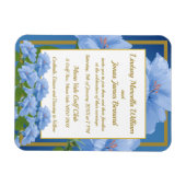 Blue Trumpet Blume Garden Wedding Foto Magnet (Horizontal)