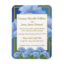 Blue Trumpet Blume Garden Wedding Foto Magnet