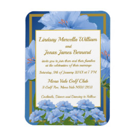 Blue Trumpet Blume Garden Wedding Foto Magnet