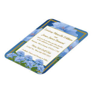 Blue Trumpet Blume Garden Wedding Foto Magnet
