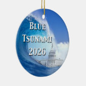 Blue Tsunami Election 2026 Keramik Ornament (Rechts)