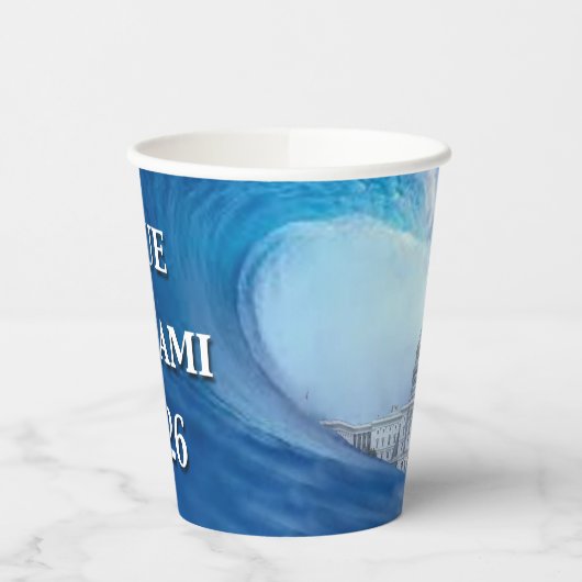 Blue Tsunami Election 2026 Pappbecher (Links)