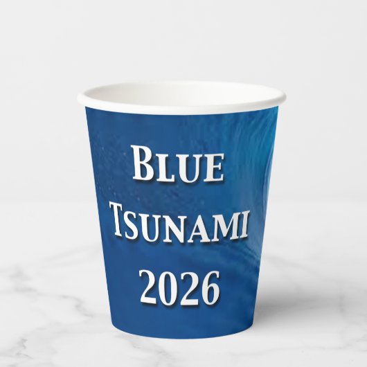 Blue Tsunami Election 2026 Pappbecher (Vorderseite)