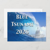 Blue Tsunami Election 2026 Postkarte (Vorne/Hinten)