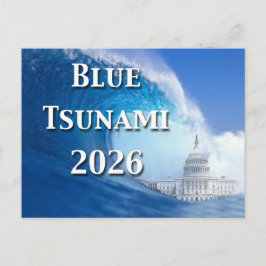 Blue Tsunami Election 2026 Postkarte