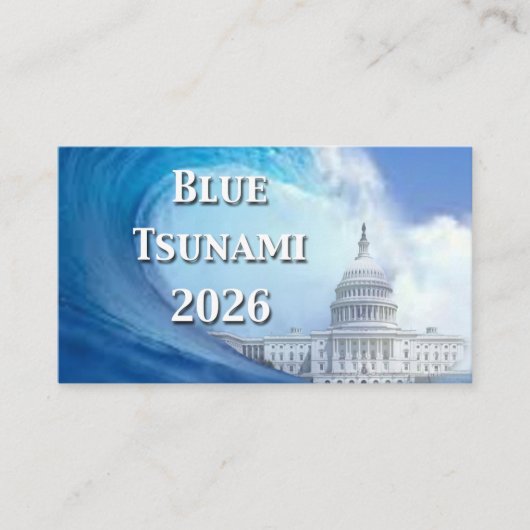 Blue Tsunami Election 2026 Visitenkarte (Vorderseite)