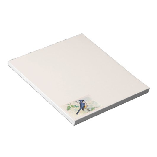 Blue Tufed Bird Notepad Notizblock (angewinkelt)