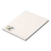 Blue Tufed Bird Notepad Notizblock (Rotiert)