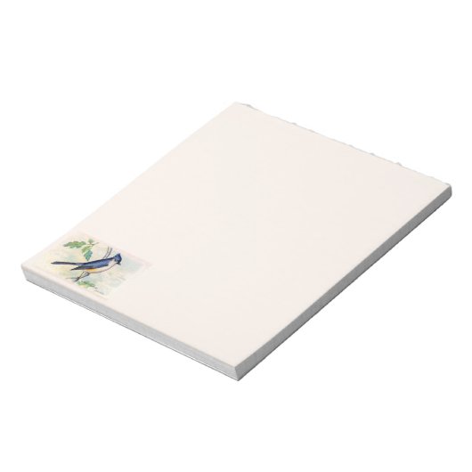 Blue Tufed Bird Notepad Notizblock (Rotiert)