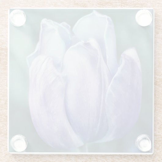 Blue Tulip Blume Art Glass Untersetzer (Rückseite)