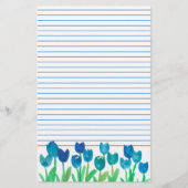 Blue Tulip Garden Blume Briefpapier (Vorderseite)