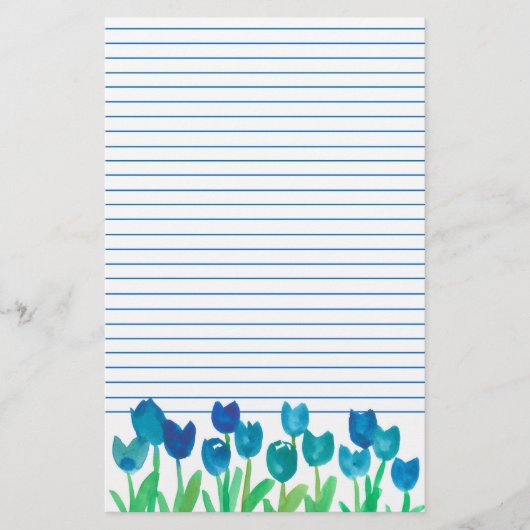 Blue Tulip Garden Blume Briefpapier (Vorderseite)
