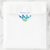 Blue Tulip Garden Blume Hochzeit Herz-Aufkleber (Tasche)