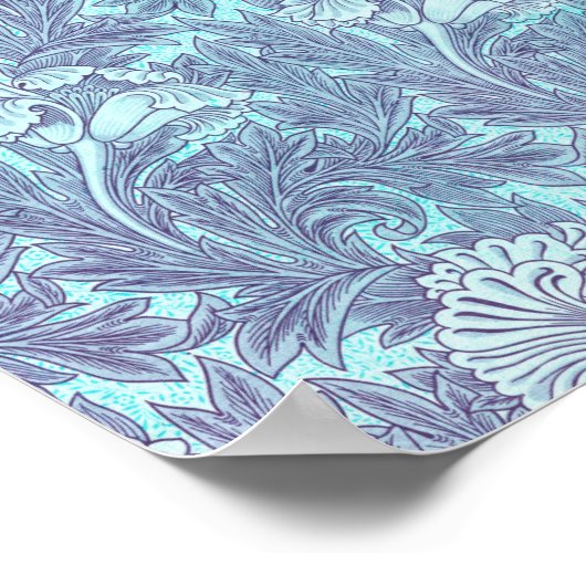 Blue Tulip Muster von William Morris Poster (Ecke)