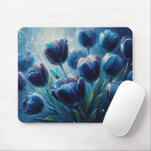 Blue Tulips Impressionismus Stil Ölgemälde Mousepad (Mit Mouse)