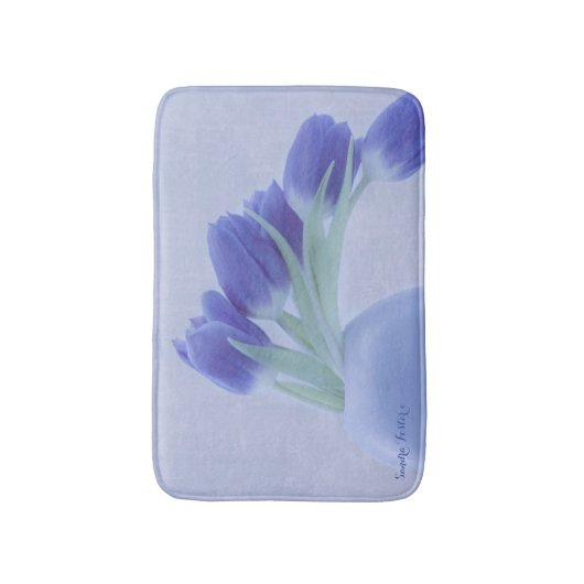 Blue Tulips Still Life Badematte (Vorderseite Vertikal)