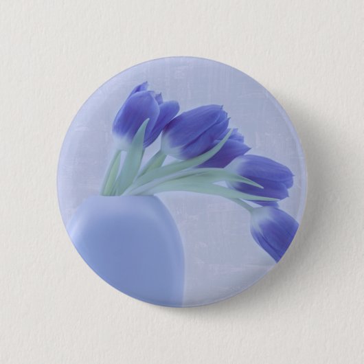 Blue Tulips Still Life Button (Vorderseite)