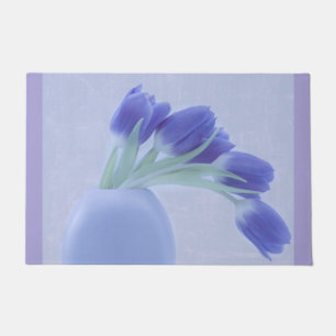 Blue Tulips Still Life Fußmatte