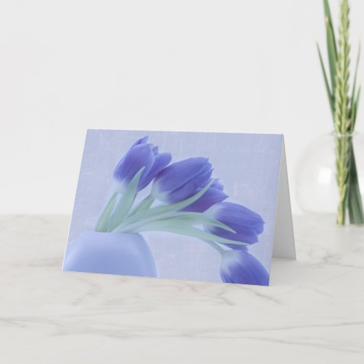 Blue Tulips Still Life Karte (Vorderseite)