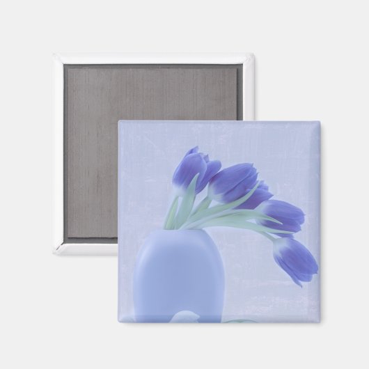 Blue Tulips Still Life Magnet (Vorderseite/Rückseite)