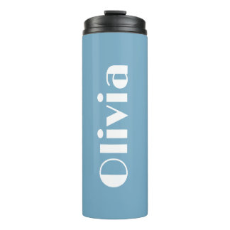 Blue Tumbler Personalisierte Großdruckbriefe Thermosbecher
