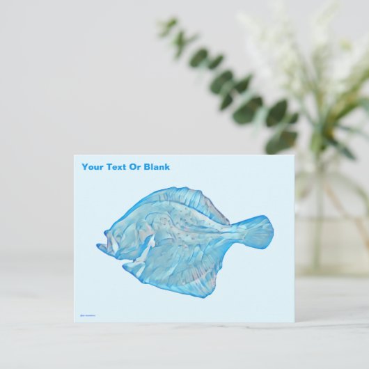 Blue Turbot Postkarte (Stehend Vorderseite)