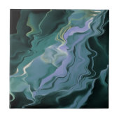 Blue Turbulence Acrylic Pour Abstrakt Art Fliese (Vorderseite)