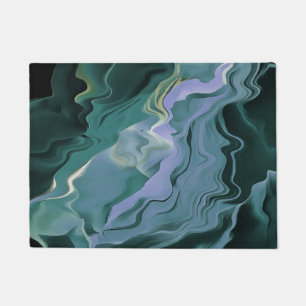 Blue Turbulence Acrylic Pour Abstrakt Art Fußmatte