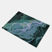 Blue Turbulence Acrylic Pour Abstrakt Art Fußmatte (Schrägansicht)