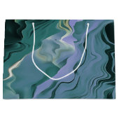 Blue Turbulence Acrylic Pour Abstrakt Art Große Geschenktüte (Vorderseite)