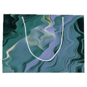 Blue Turbulence Acrylic Pour Abstrakt Art Große Geschenktüte (Rückseite)