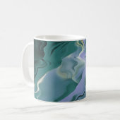 Blue Turbulence Acrylic Pour Abstrakt Art Kaffeetasse (Vorderseite Links)