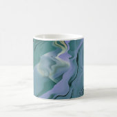 Blue Turbulence Acrylic Pour Abstrakt Art Kaffeetasse (Mittel)