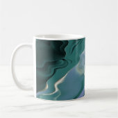 Blue Turbulence Acrylic Pour Abstrakt Art Kaffeetasse (Links)